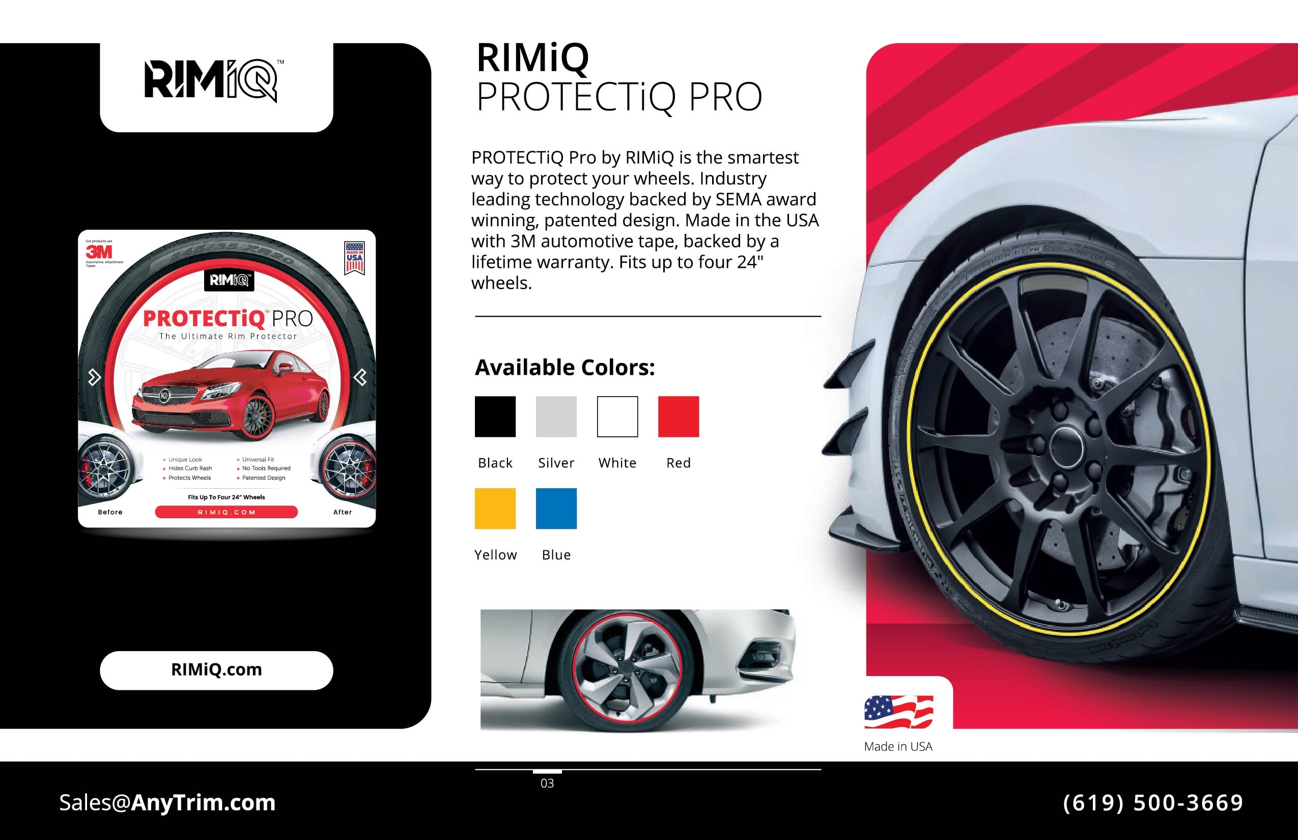 RIMiQ PROTECTiQ PRO — ultimate rim protector, available colors, Made in USA