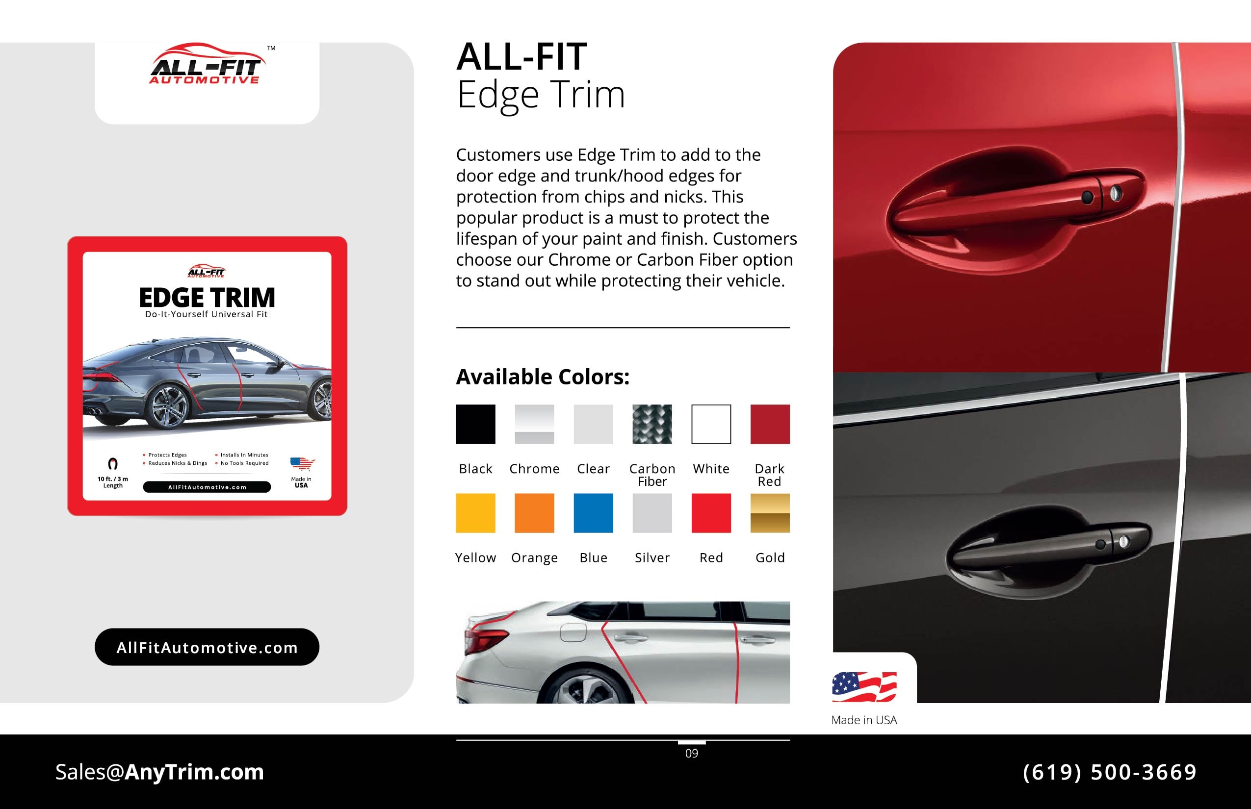 ALL-FIT Edge Trim — door edge protection, available colors